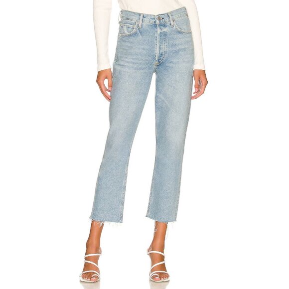 Citizens of Humanity Charlotte Crop High‎ Rise Straight Jeans in Parlay Blue 30 - Picture 1 of 12